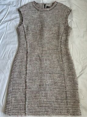 Theory Preston Tweed Shift Dress Size 10 Bouclé Sleeveless Work Office Chic